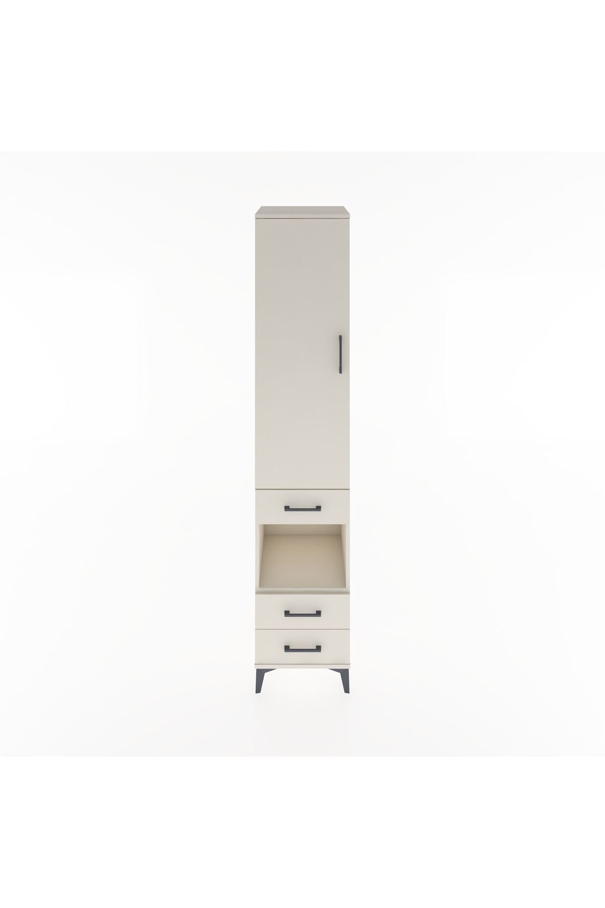 Hyperion Dolap 4 Raflı 3 Çekmeceli Tek Kapaklı 44x44x221 Aytaşı-Aytaşı