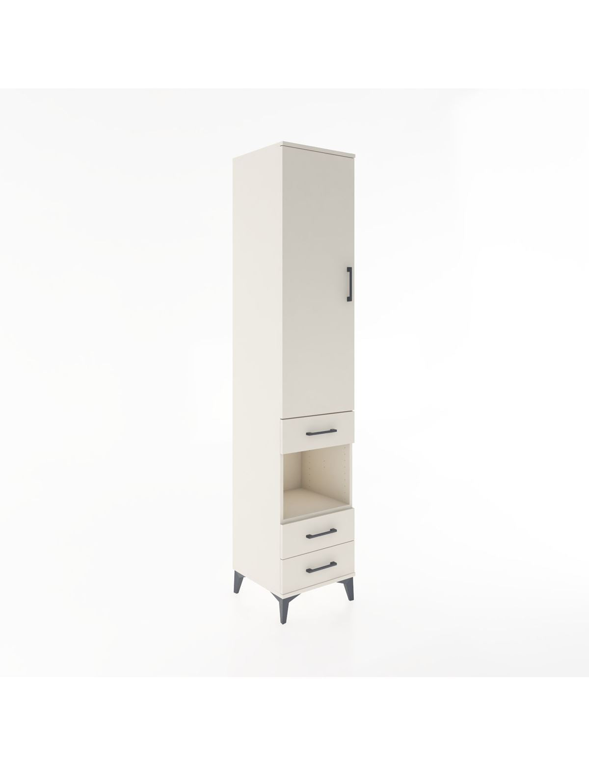 Hyperion Dolap 4 Raflı 3 Çekmeceli Tek Kapaklı 44x44x221 Aytaşı-Aytaşı