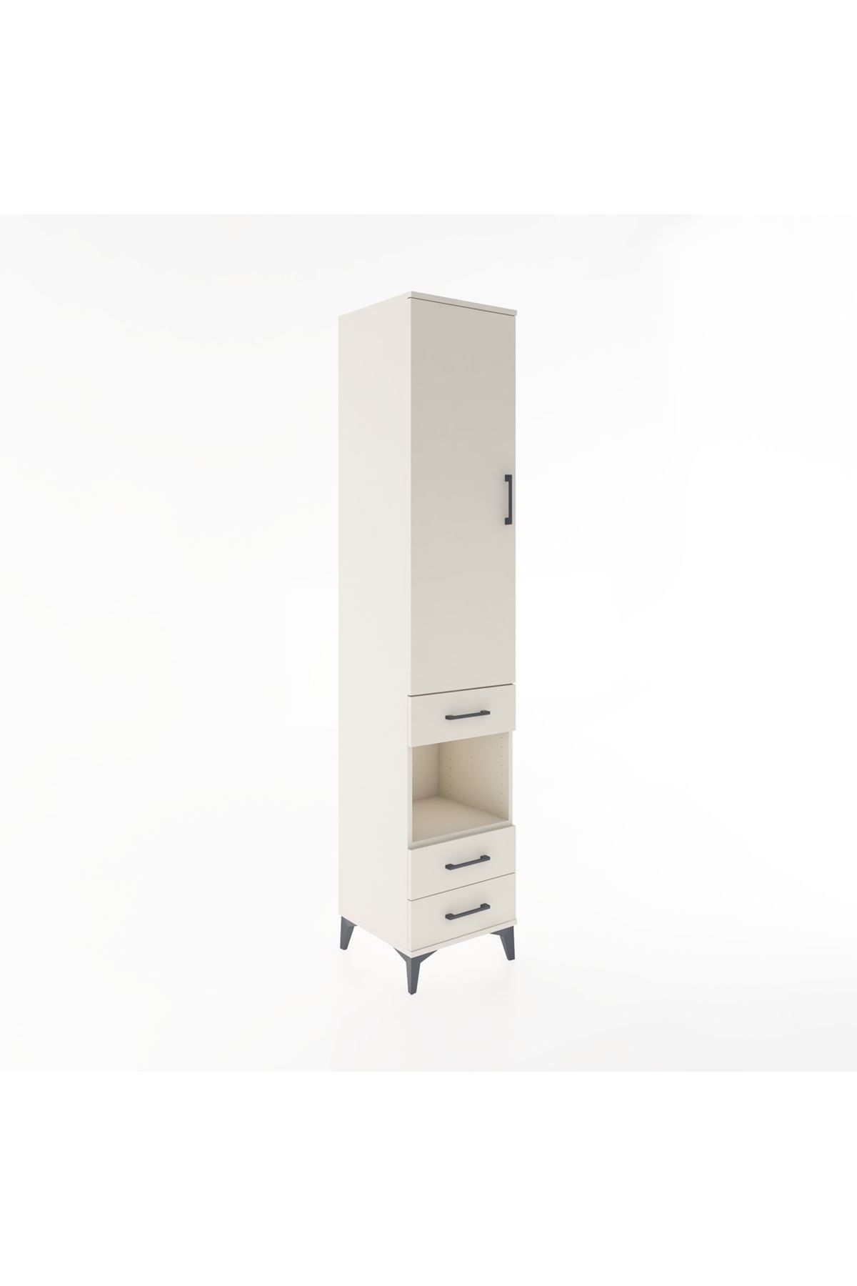 Hyperion Dolap 4 Raflı 3 Çekmeceli Tek Kapaklı 44x44x221 Aytaşı-Aytaşı