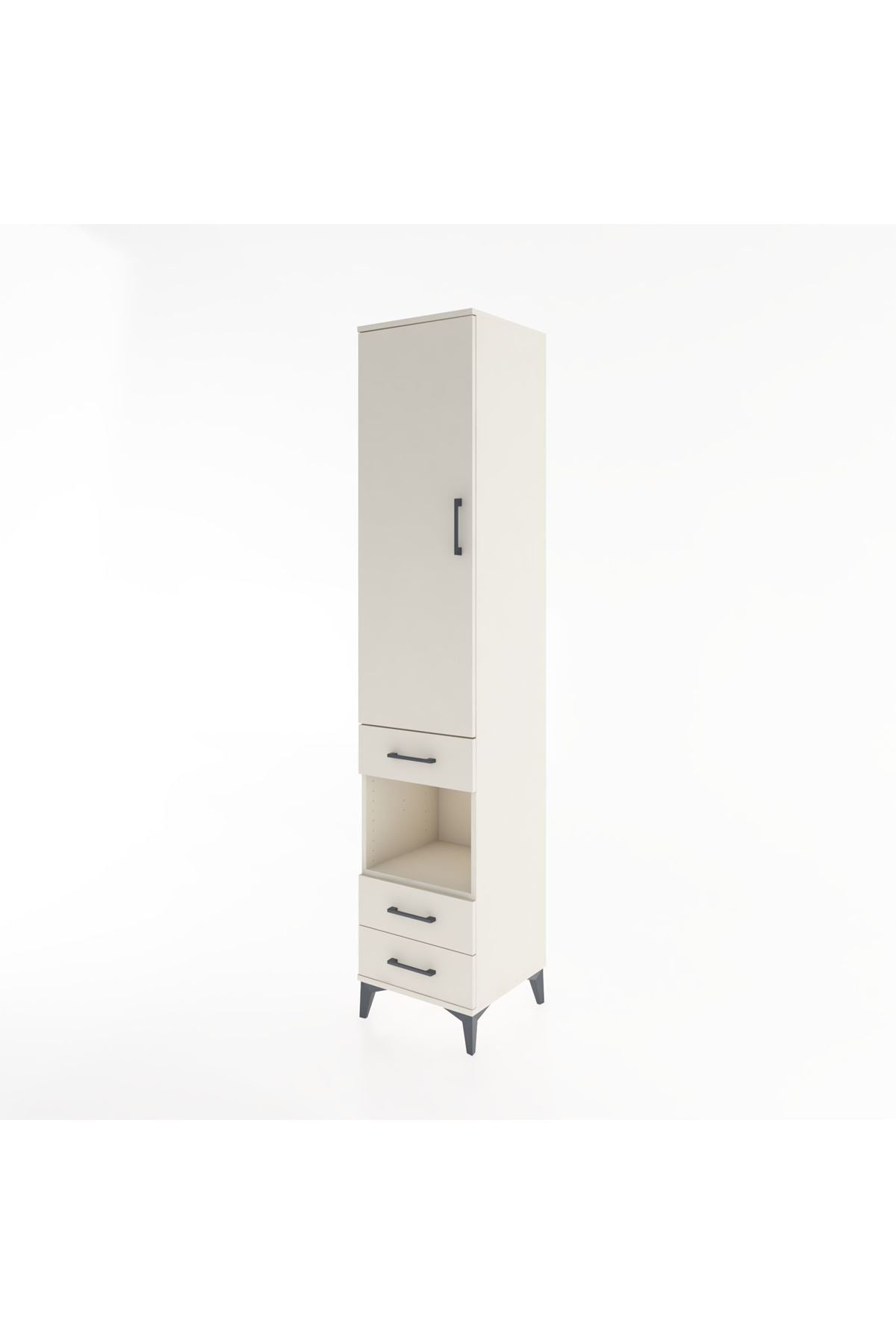 Hyperion Dolap 4 Raflı 3 Çekmeceli Tek Kapaklı 44x44x221 Aytaşı-Aytaşı