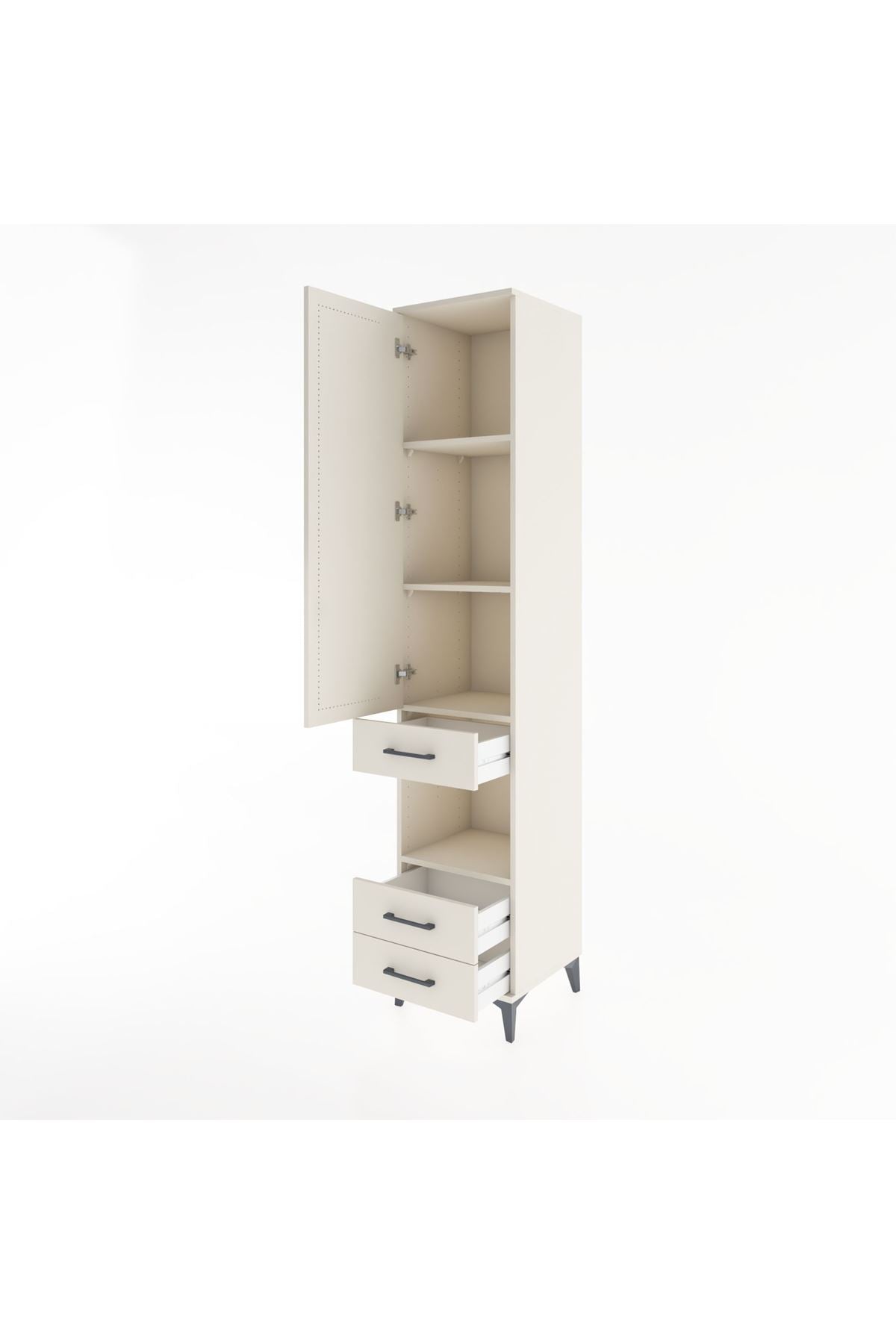 Hyperion Dolap 4 Raflı 3 Çekmeceli Tek Kapaklı 44x44x221 Aytaşı-Aytaşı