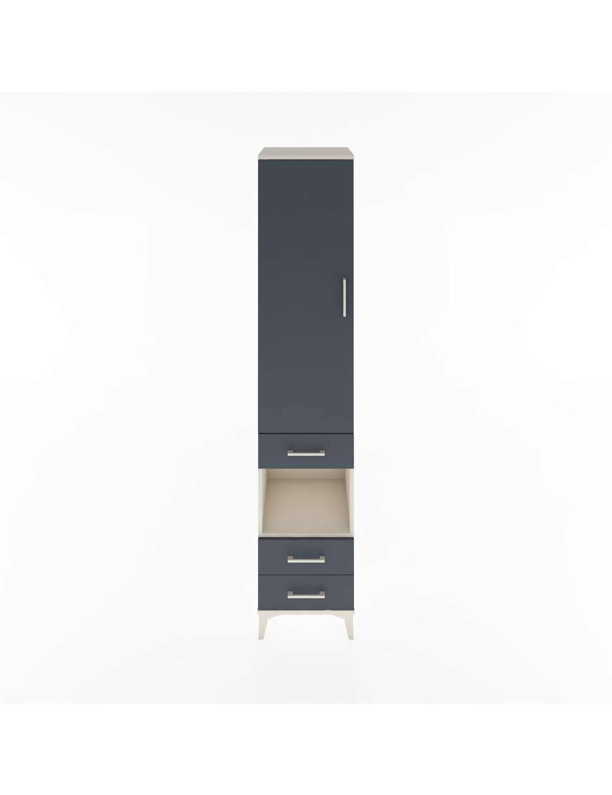 Hyperion Dolap 4 Raflı 3 Çekmeceli Tek Kapaklı 44x44x221 Aytaşı-Antrasit