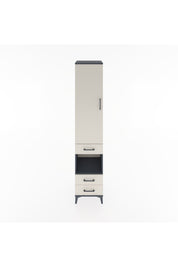 Hyperion Dolap 4 Raflı 3 Çekmeceli Tek Kapaklı 44x44x221 Antrasit-Aytaşı