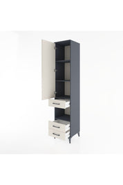 Hyperion Dolap 4 Raflı 3 Çekmeceli Tek Kapaklı 44x44x221 Antrasit-Aytaşı