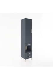 Hyperion Dolap 4 Raflı 3 Çekmeceli Tek Kapaklı 44x44x221 Antrasit-Antrasit