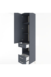 Hyperion Dolap 4 Raflı 3 Çekmeceli Tek Kapaklı 44x44x221 Antrasit-Antrasit