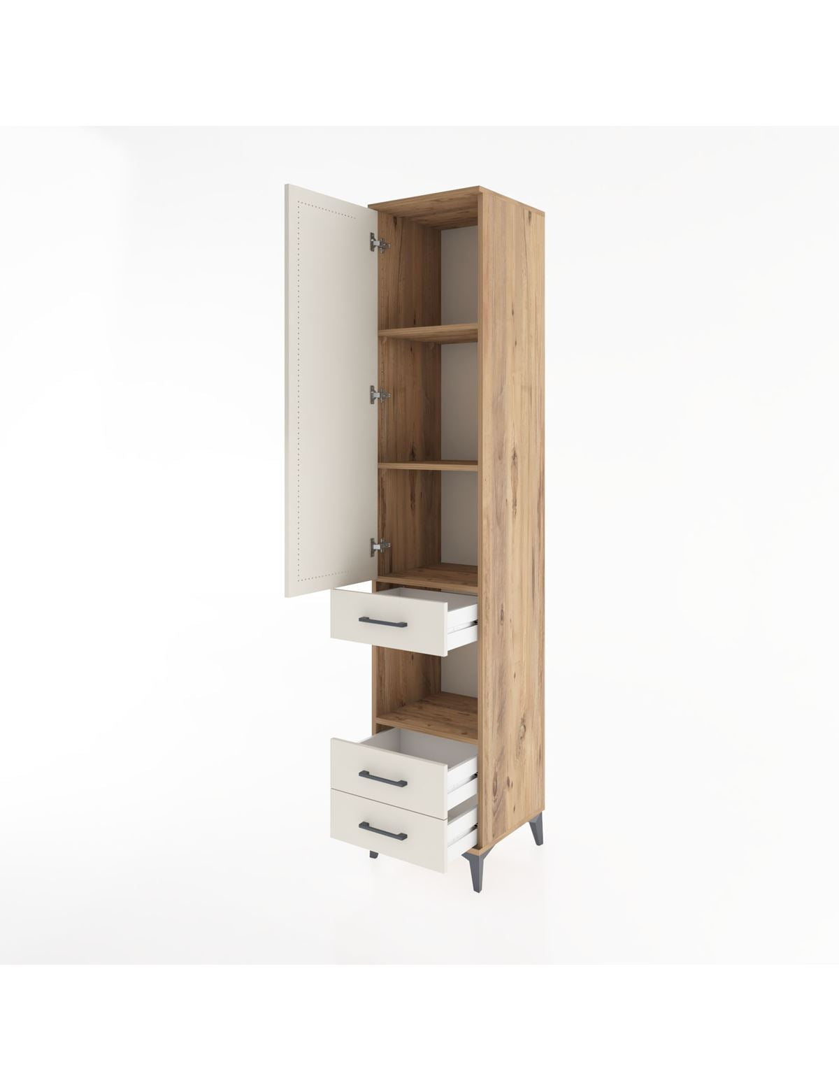 Hyperion Dolap 4 Raflı 3 Çekmeceli Tek Kapaklı 44x44x221 - S61M101V7B