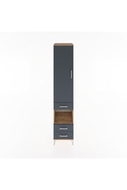 Hyperion Dolap 4 Raflı 3 Çekmeceli Tek Kapaklı 44x44x221 Çam-Antrasit