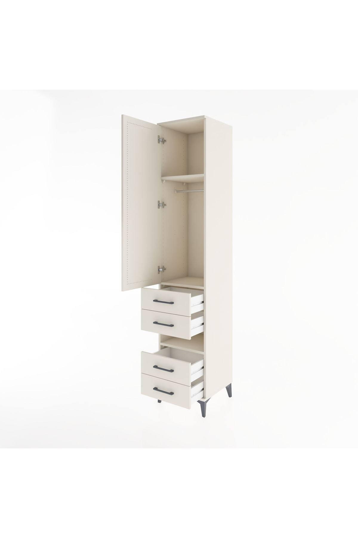 Hyperion Dolap 3 Raflı 4 Çekmeceli Tek Askılı 44x44x221 Aytaşı-Aytaşı