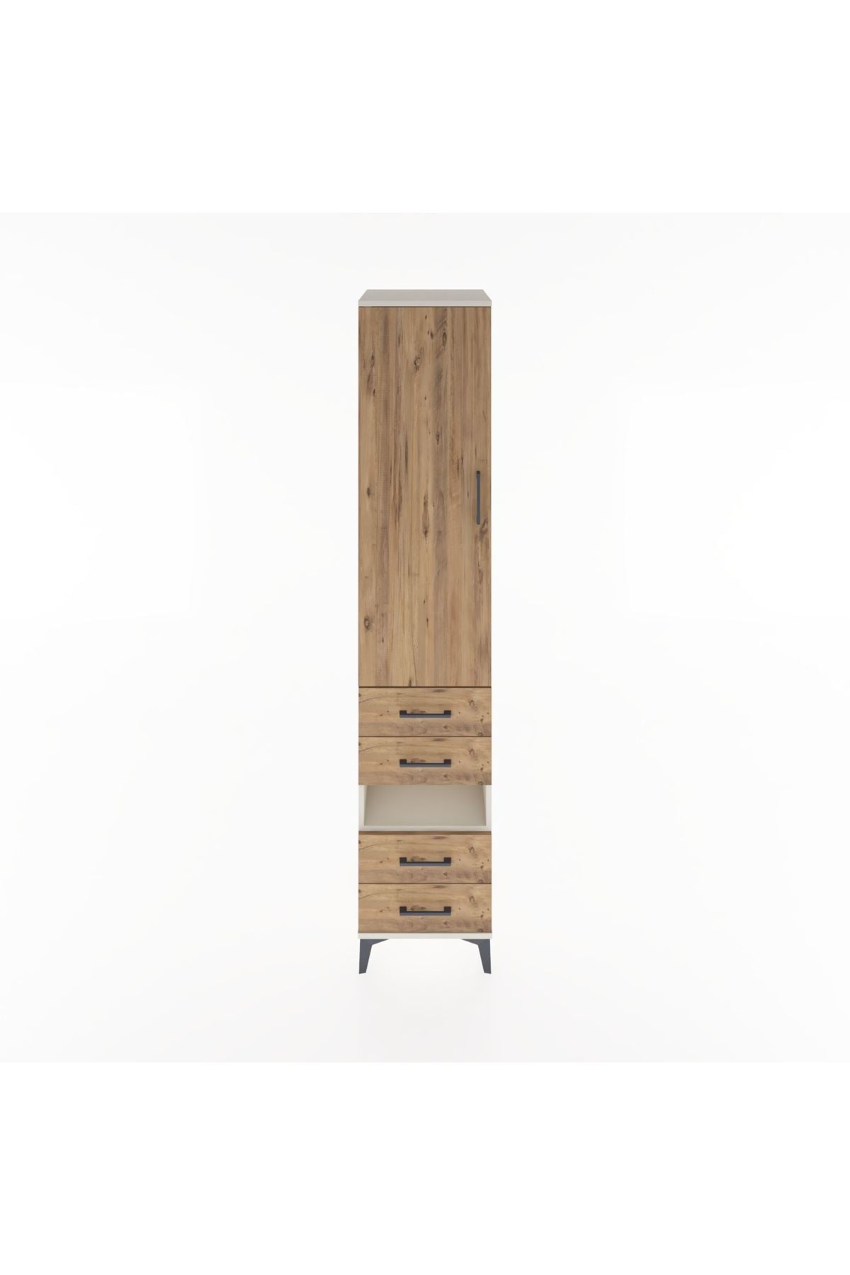 Hyperion Dolap 3 Raflı 4 Çekmeceli Tek Askılı 44x44x221 Aytaşı-Çam