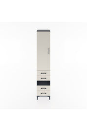 Hyperion Dolap 3 Raflı 4 Çekmeceli Tek Askılı 44x44x221 Antrasit-Aytaşı