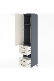 Hyperion Dolap 3 Raflı 4 Çekmeceli Tek Askılı 44x44x221 Antrasit-Aytaşı