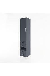 Hyperion Dolap 3 Raflı 4 Çekmeceli Tek Askılı 44x44x221 Antrasit-Antrasit