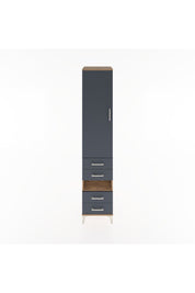 Hyperion Dolap 3 Raflı 4 Çekmeceli Tek Askılı 44x44x221 Çam-Antrasit