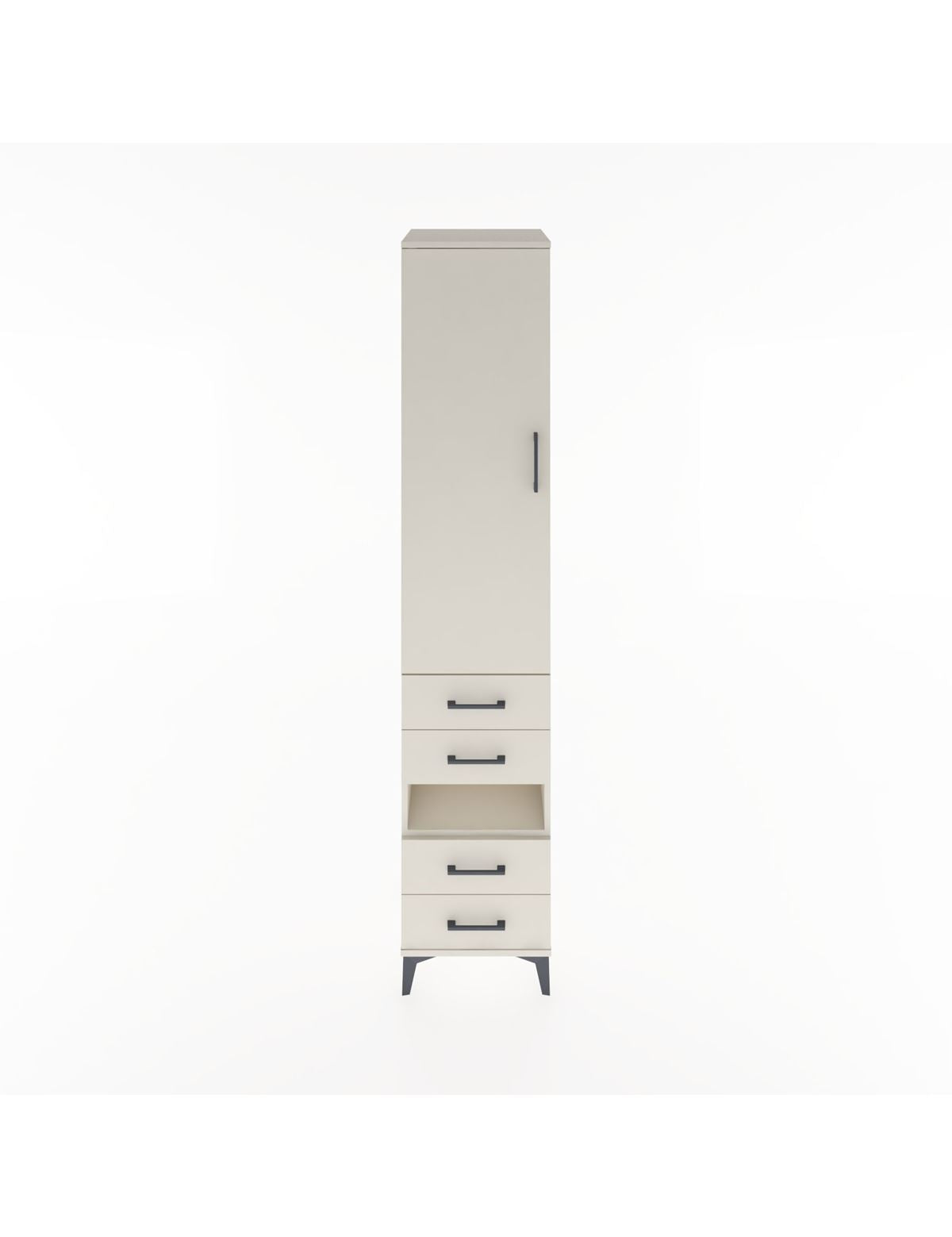 Hyperion Dolap 4 Raflı 4 Çekmeceli Tek Kapaklı 44x44x221 Aytaşı-Aytaşı