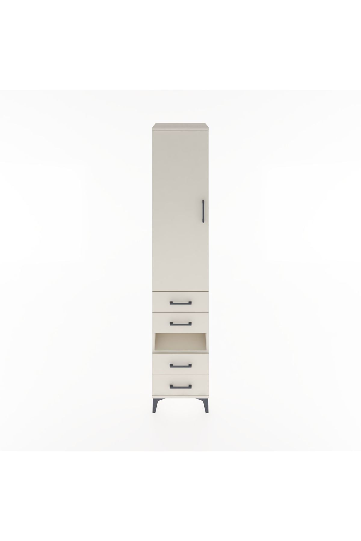 Hyperion Dolap 4 Raflı 4 Çekmeceli Tek Kapaklı 44x44x221 Aytaşı-Aytaşı