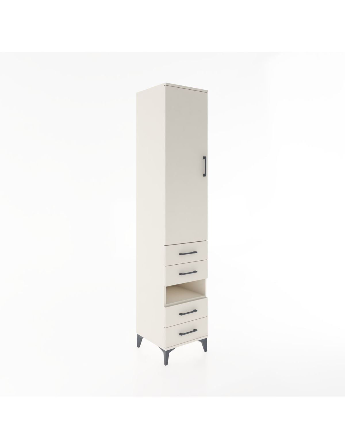 Hyperion Dolap 4 Raflı 4 Çekmeceli Tek Kapaklı 44x44x221 Aytaşı-Aytaşı