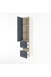 Hyperion Dolap 4 Raflı 4 Çekmeceli Tek Kapaklı 44x44x221 Aytaşı-Antrasit
