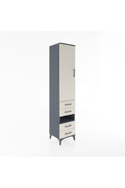 Hyperion Dolap 4 Raflı 4 Çekmeceli Tek Kapaklı 44x44x221 Antrasit-Aytaşı