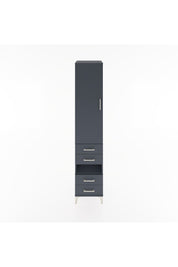 Hyperion Dolap 4 Raflı 4 Çekmeceli Tek Kapaklı 44x44x221 Antrasit-Antrasit