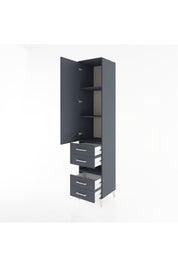 Hyperion Dolap 4 Raflı 4 Çekmeceli Tek Kapaklı 44x44x221 Antrasit-Antrasit