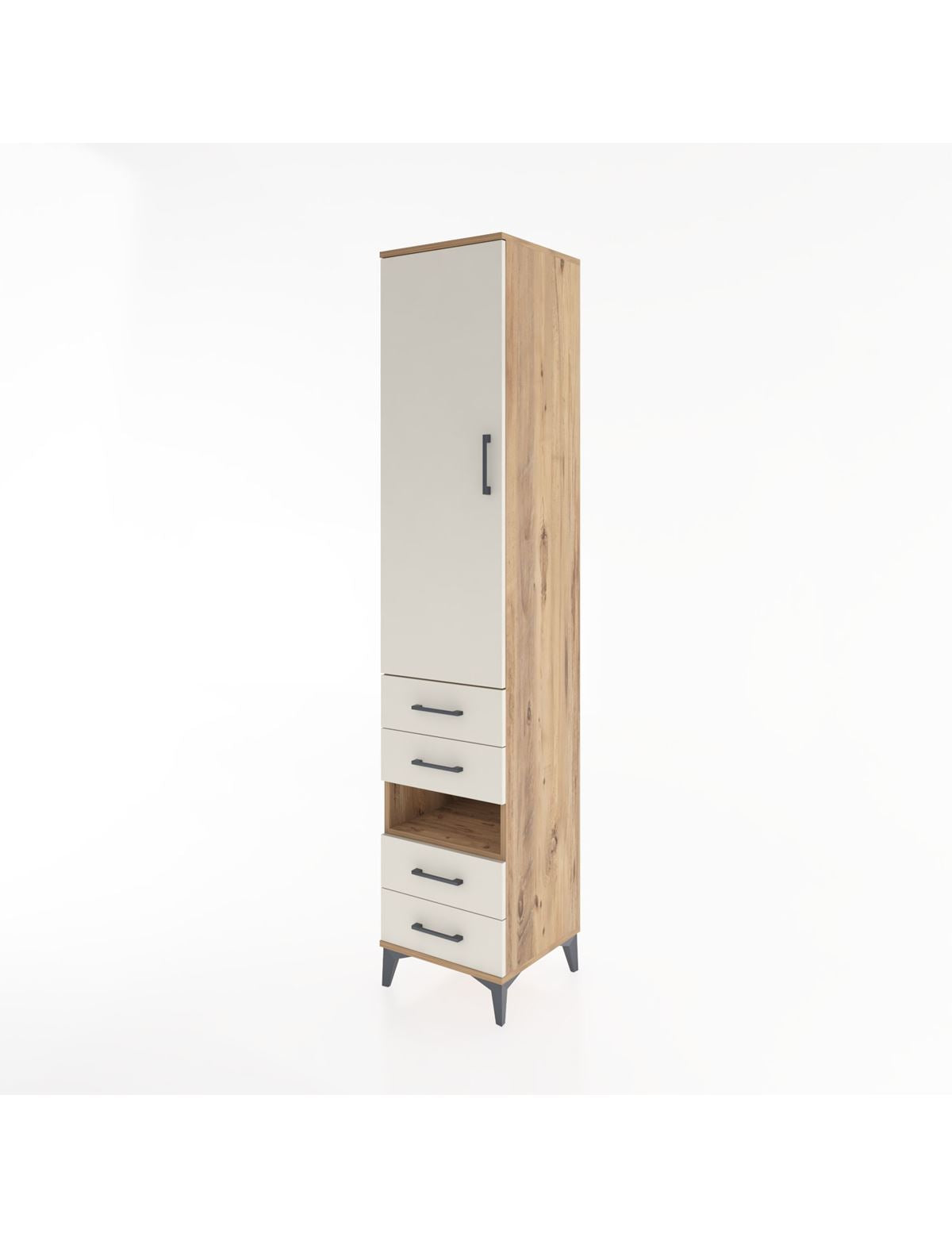 Hyperion Dolap 4 Raflı 4 Çekmeceli Tek Kapaklı 44x44x221 - S61M103V7B
