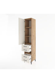 Hyperion Dolap 4 Raflı 4 Çekmeceli Tek Kapaklı 44x44x221 Çam-Aytaşı