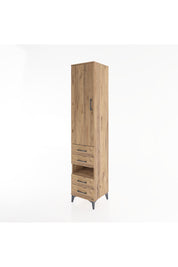 Hyperion Dolap 4 Raflı 4 Çekmeceli Tek Kapaklı 44x44x221 Çam-Çam