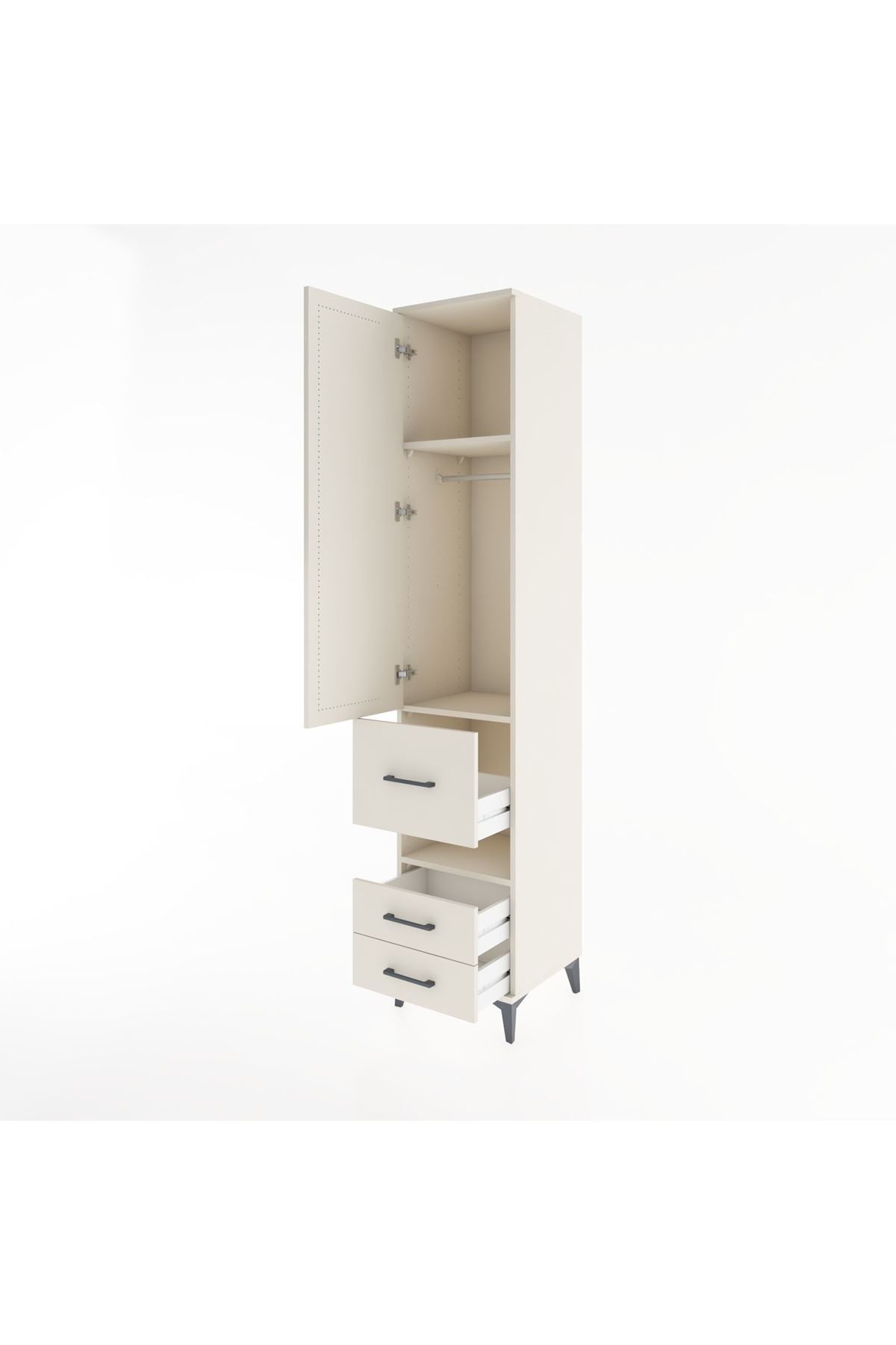 Hyperion Dolap 3 Raflı 3 Çekmeceli Tek Askılı 44x44x221 Aytaşı-Aytaşı