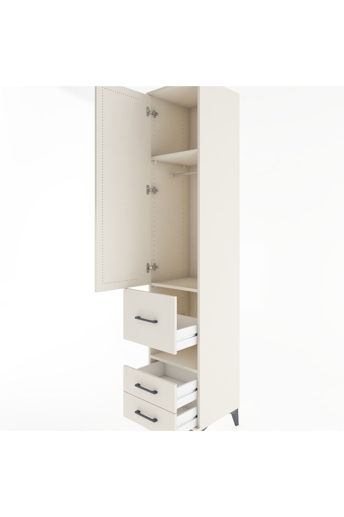 Hyperion Dolap 3 Raflı 3 Çekmeceli Tek Askılı 44x44x221 Aytaşı-Aytaşı