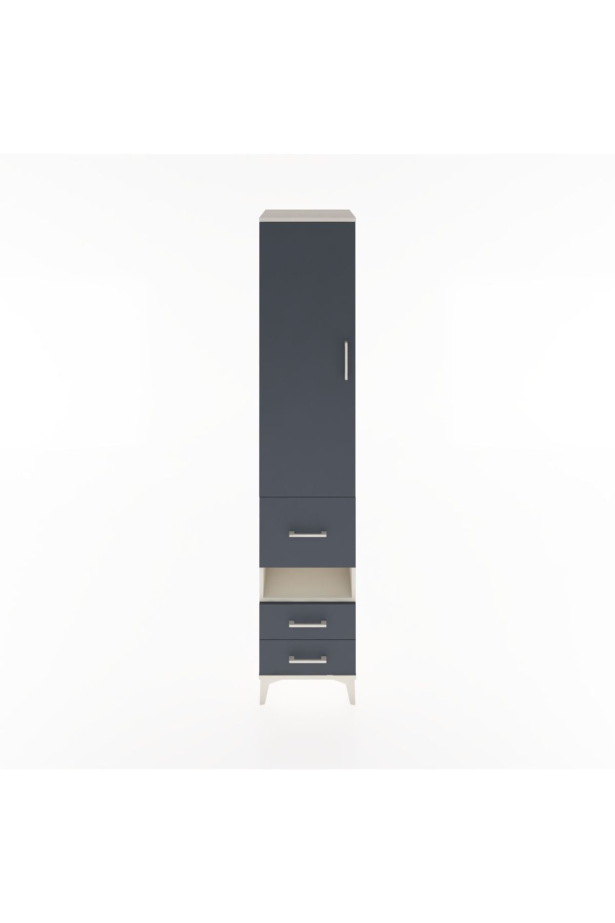 Hyperion Dolap 3 Raflı 3 Çekmeceli Tek Askılı 44x44x221 Aytaşı-Antrasit