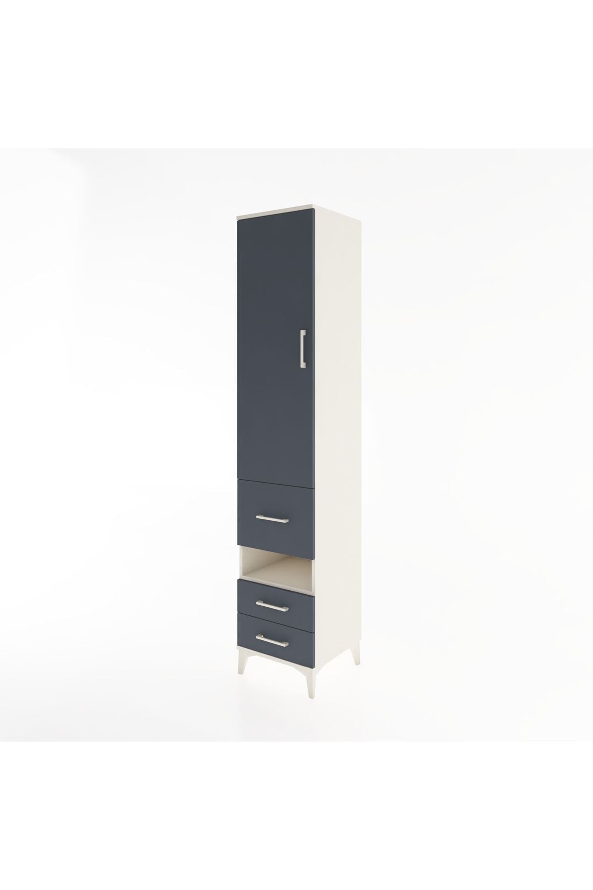 Hyperion Dolap 3 Raflı 3 Çekmeceli Tek Askılı 44x44x221 Aytaşı-Antrasit