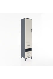 Hyperion Dolap 3 Raflı 3 Çekmeceli Tek Askılı 44x44x221 Antrasit-Aytaşı