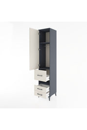 Hyperion Dolap 3 Raflı 3 Çekmeceli Tek Askılı 44x44x221 Antrasit-Aytaşı