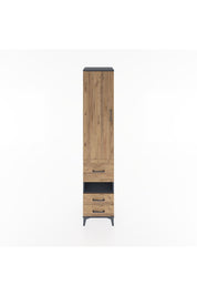 Hyperion Dolap 3 Raflı 3 Çekmeceli Tek Askılı 44x44x221 Antrasit-Çam