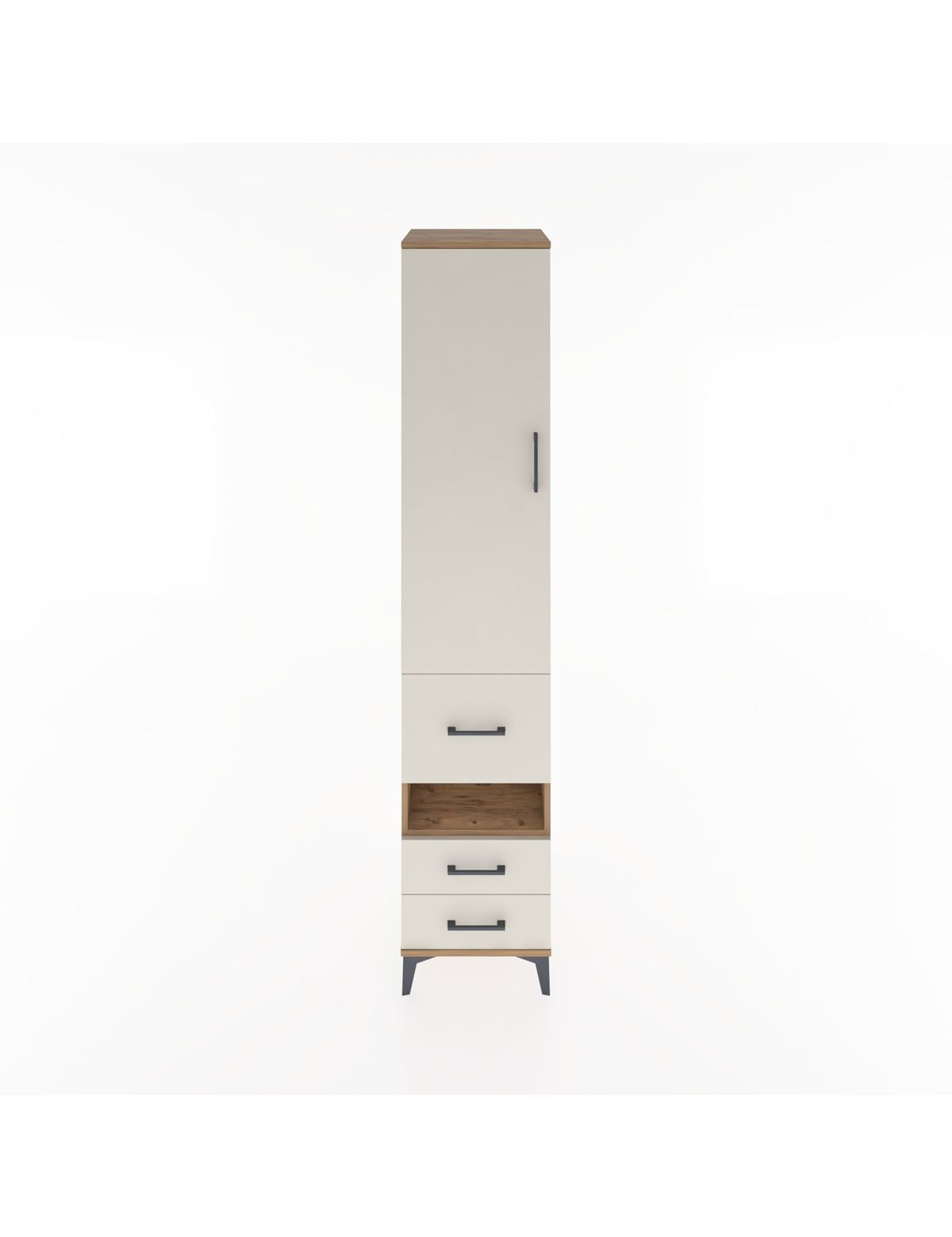 Hyperion Dolap 3 Raflı 3 Çekmeceli Tek Askılı 44x44x221 Çam-Aytaşı