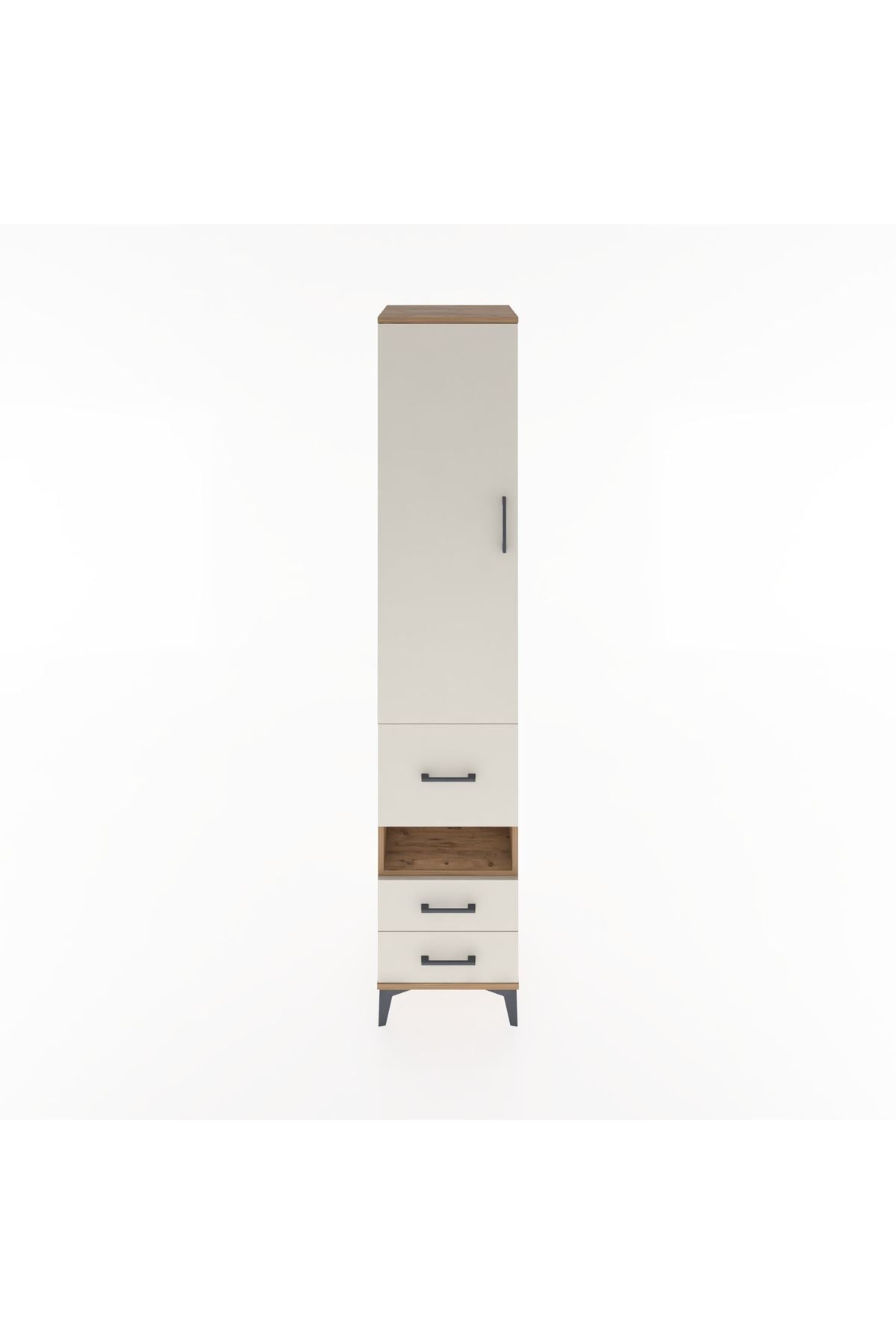 Hyperion Dolap 3 Raflı 3 Çekmeceli Tek Askılı 44x44x221 Çam-Aytaşı