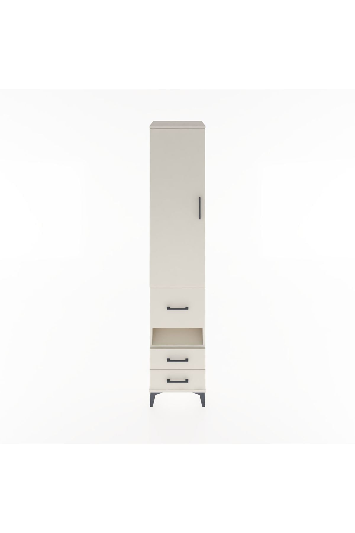 Hyperion Dolap 4 Raflı 3 Çekmeceli Tek Kapaklı 44x44x221 Aytaşı-Aytaşı