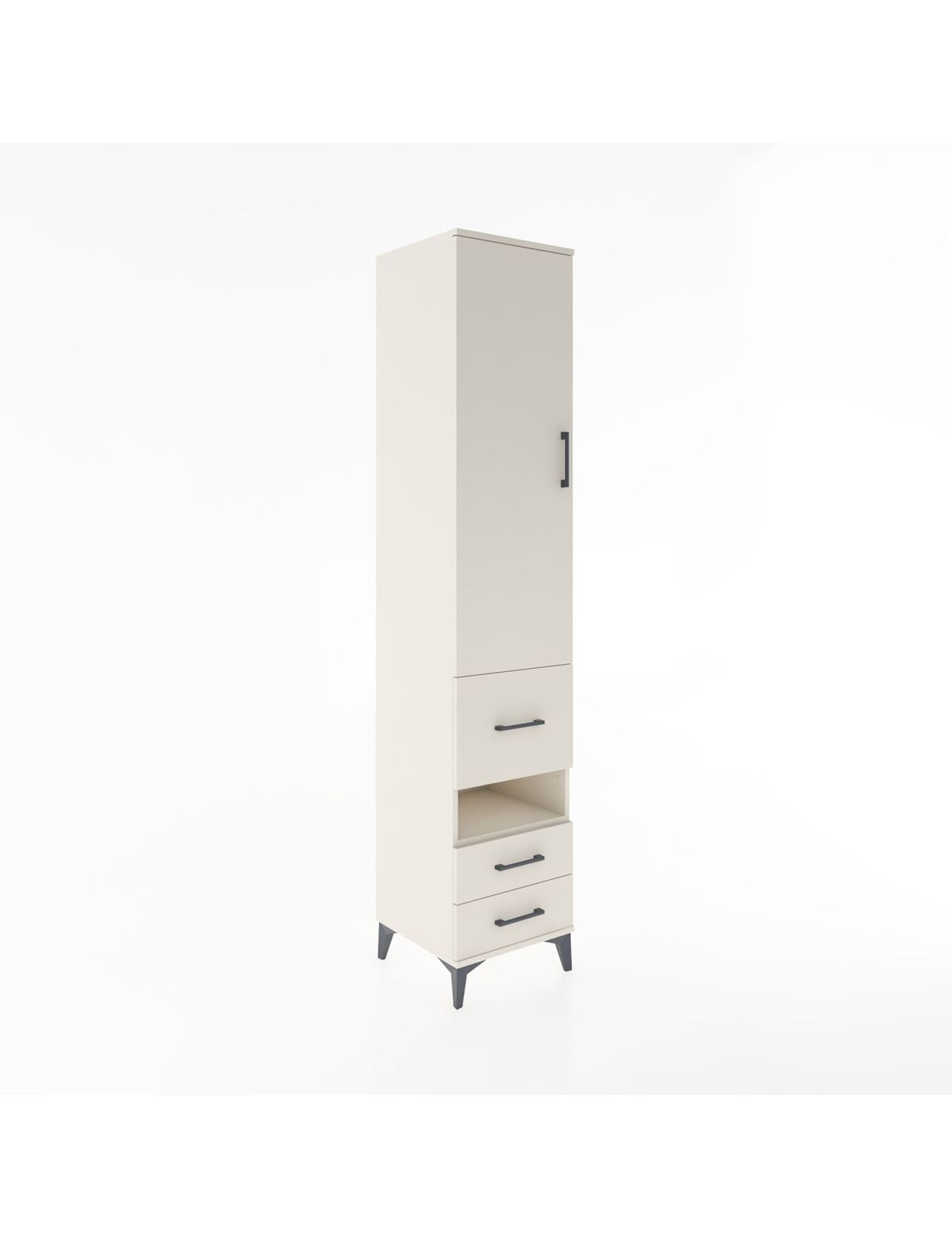 Hyperion Dolap 4 Raflı 3 Çekmeceli Tek Kapaklı 44x44x221 Aytaşı-Aytaşı