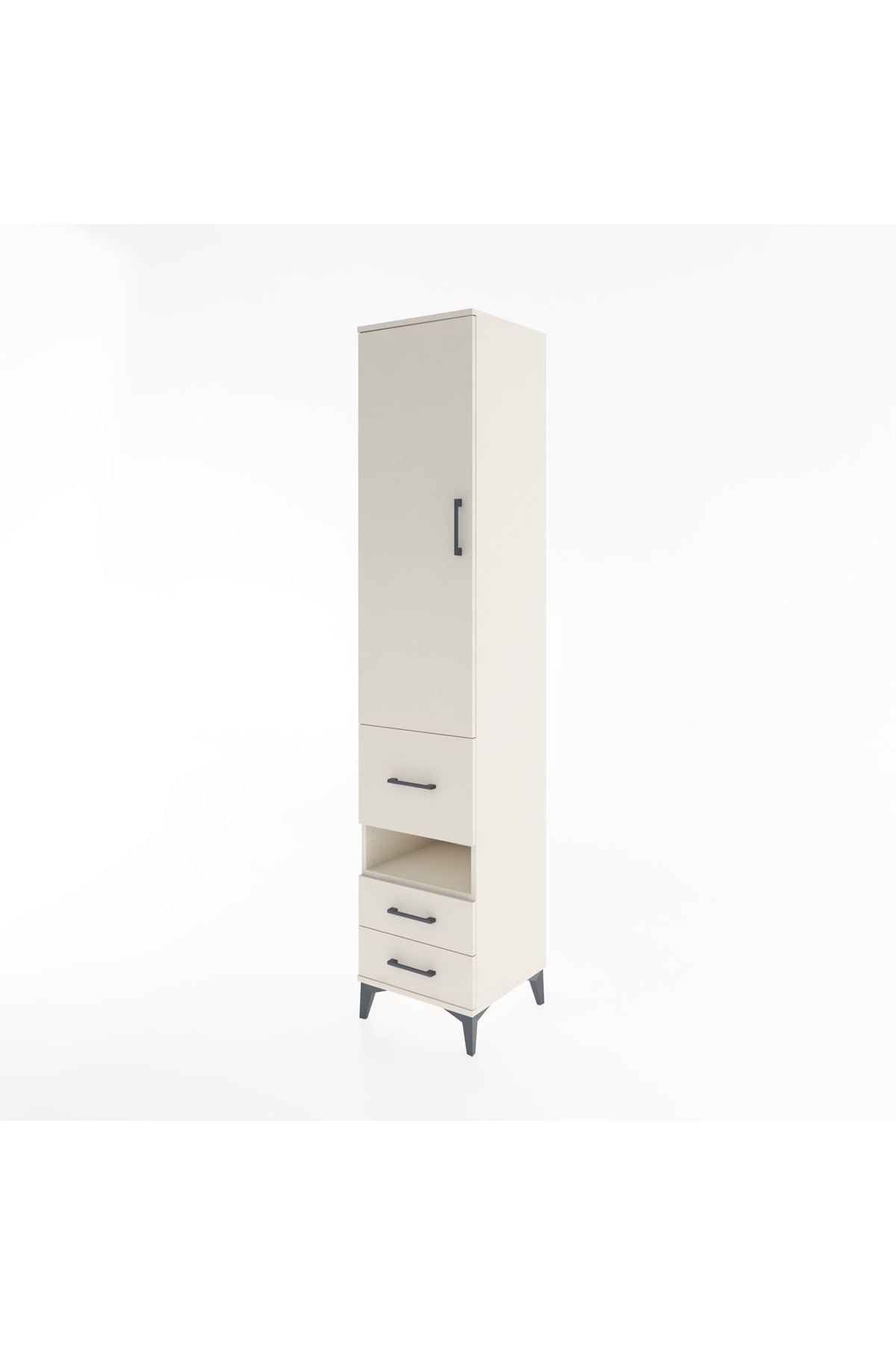 Hyperion Dolap 4 Raflı 3 Çekmeceli Tek Kapaklı 44x44x221 Aytaşı-Aytaşı