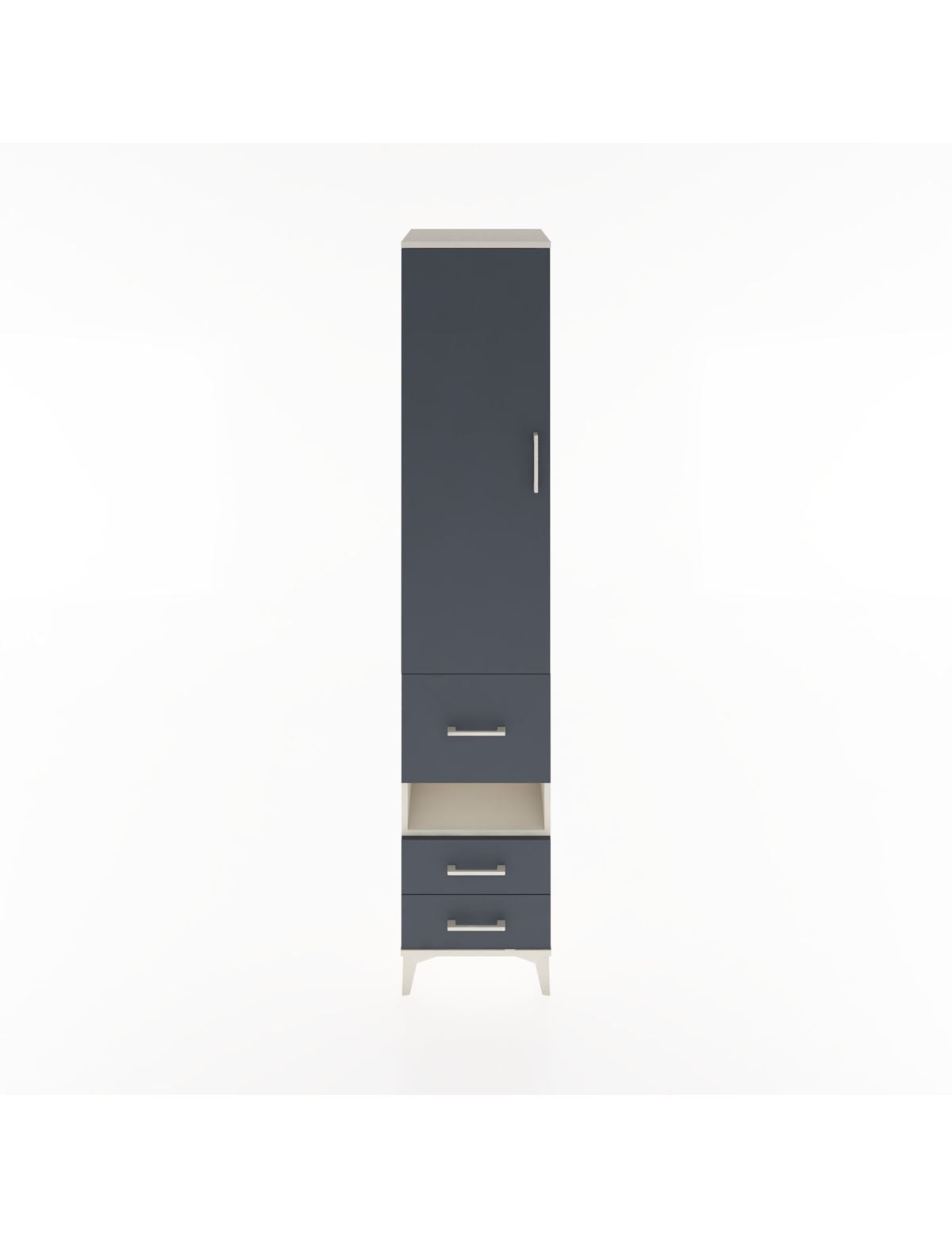 Hyperion Dolap 4 Raflı 3 Çekmeceli Tek Kapaklı 44x44x221 Aytaşı-Antrasit