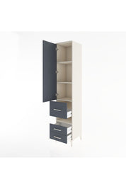 Hyperion Dolap 4 Raflı 3 Çekmeceli Tek Kapaklı 44x44x221 Aytaşı-Antrasit