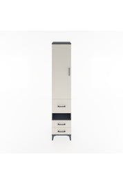 Hyperion Dolap 4 Raflı 3 Çekmeceli Tek Kapaklı 44x44x221 Antrasit-Aytaşı