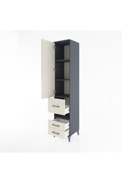 Hyperion Dolap 4 Raflı 3 Çekmeceli Tek Kapaklı 44x44x221 Antrasit-Aytaşı