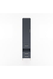 Hyperion Dolap 4 Raflı 3 Çekmeceli Tek Kapaklı 44x44x221 Antrasit-Antrasit