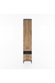 Hyperion Dolap 4 Raflı 3 Çekmeceli Tek Kapaklı 44x44x221 Antrasit-Çam