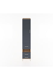 Hyperion Dolap 4 Raflı 3 Çekmeceli Tek Kapaklı 44x44x221 Çam-Antrasit