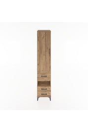 Hyperion Dolap 4 Raflı 3 Çekmeceli Tek Kapaklı 44x44x221 Çam-Çam