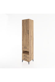 Hyperion Dolap 4 Raflı 3 Çekmeceli Tek Kapaklı 44x44x221 Çam-Çam