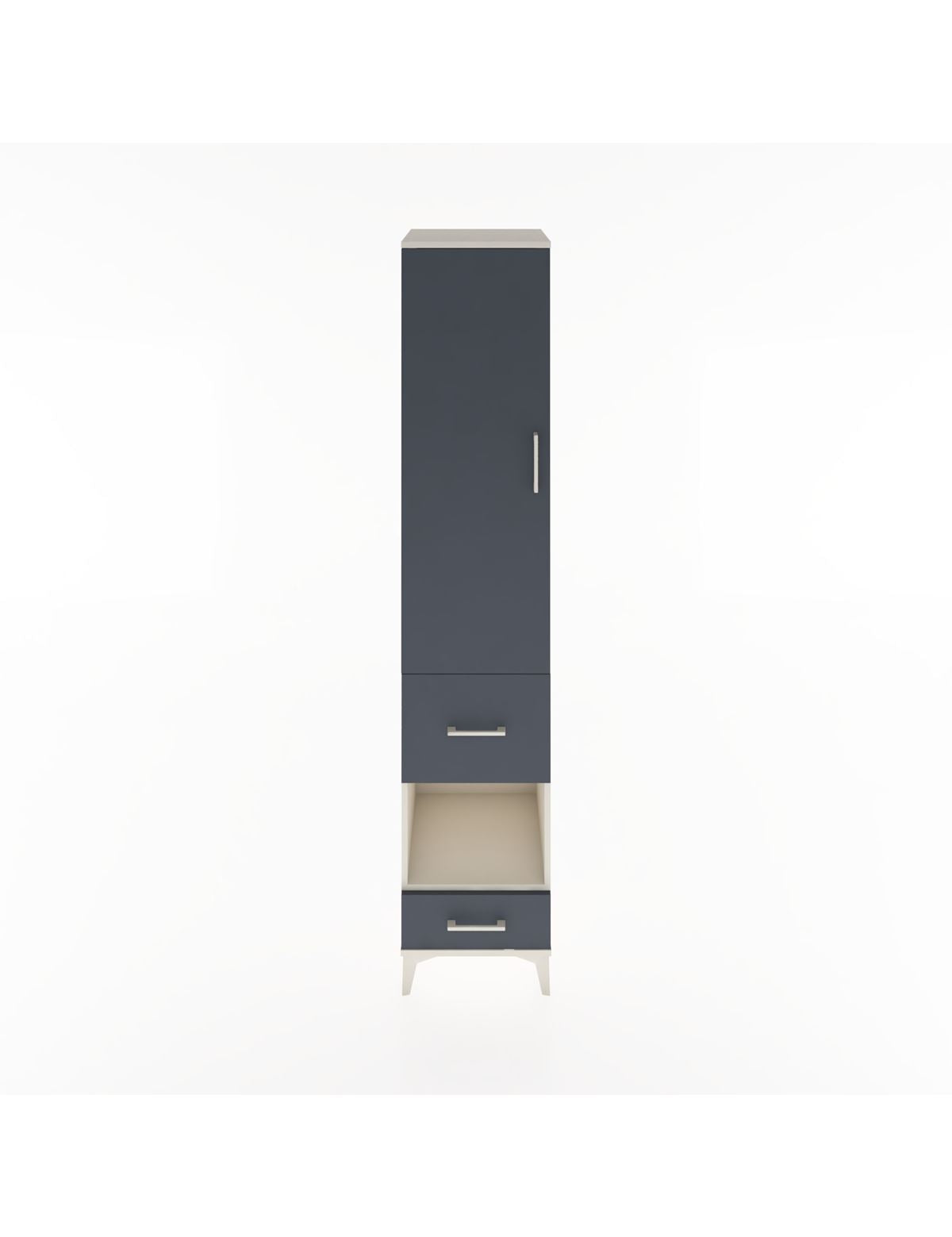 Hyperion Dolap 3 Raflı 2 Çekmeceli Tek Askılı 44x44x221 Aytaşı-Antrasit